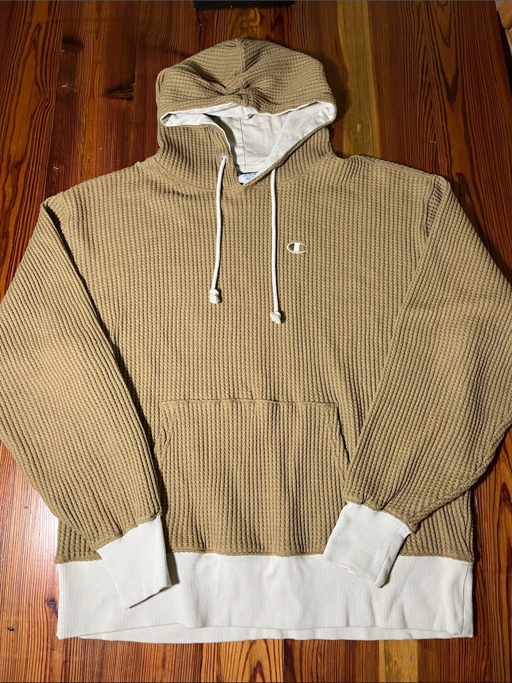 Men’s Champion Waffle Knit Hoodie, Size XL